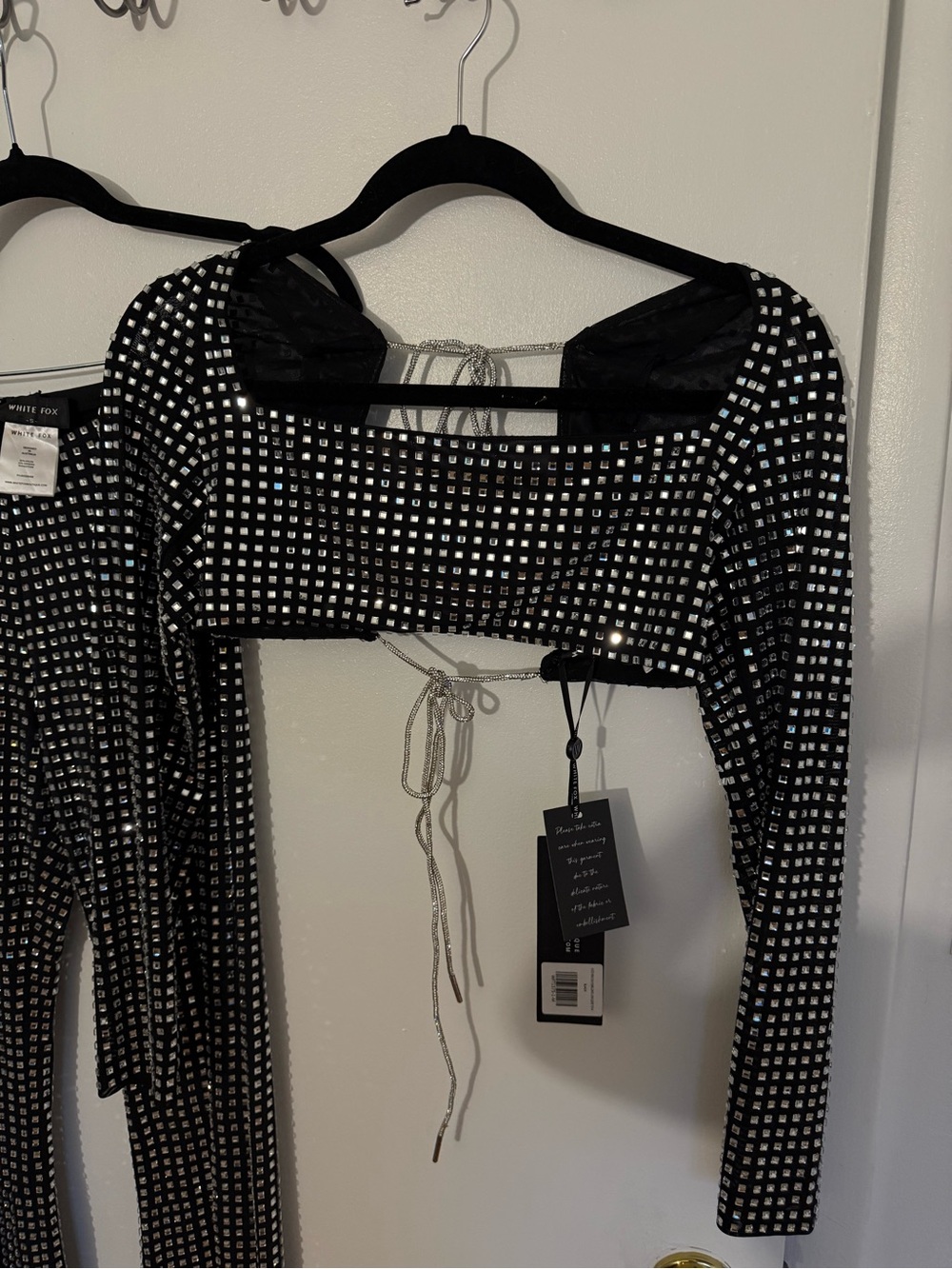 BNWT White Fox Boutique Black Embellished Two-Piece Set - Picture 5 of 8